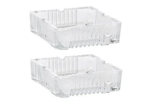 HAC24 Aschenbecher Aschenbecher Glasaschenbecher Tischaschenbecher, Glas eckig 10 x 10 cm