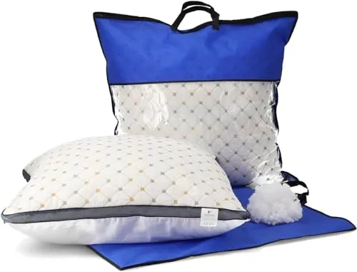 2er Set Kopfkissen, 40 x 80 cm, Bezug: 100% Baumwolle, 1600 Gramm Mikrofaser Füllung, Fest & Stützend Schlafkissen Polster, Bett Kissen für Allergiker Seitenschläfer Atmungsaktiv Komfort Hochwertig
