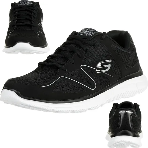 Skechers Herren Sneakers BKW Black White, 43 EU - Herren-Sneaker aus hochwertigem Material, ideal für sportliche Aktivitäten und den täglichen Gebrauch mit optimalem Tragekomfort.