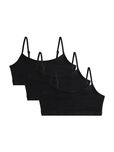 NEXT Mädchen 3er-Pack verkürzte Trägertops Schwarz 134-140