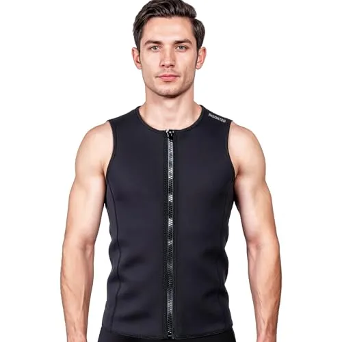 PAWHITS Neoprenanzug 3 mm Schwarz ärmellos Thermo-Weste für Herren und Damen Tauchen Surfen Schwimmen Segeln Sauna-Workout (S)