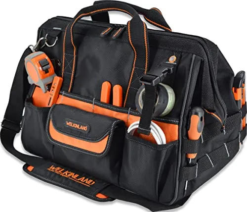 WELKINLAND Werkzeugtasche 40,6 cm – Robuster Organizer mit 34 Taschen für Profis