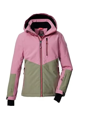 KILLTEC Kinder Funktionsjacke KSW 207 GRLS SKI JCKT - Skijacken für Kinder mit wasserdichten (10.000 mm) und atmungsaktiven Eigenschaften (3.000 g/m²/24 h), plus reflektierende Elemente für Sicherheit und stylisches Design.