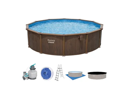 Bestway® Hydrium™ Stahlwandpool Ø 550 cm, Holz-Optik in braun von Bestway