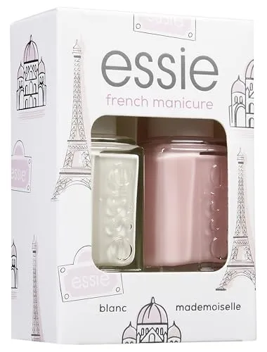 essie Nailart Set french maniküre (Nr.01 blanc, Nr.13 mademoiselle), exklusiver Nagellack: hochwertig, haltbar und farbintensiv