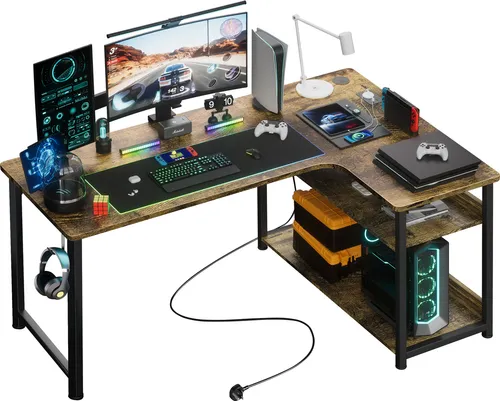 GTPLAYER Eckschreibtisch mit USB-Ladeanschluss von GTPLAYER