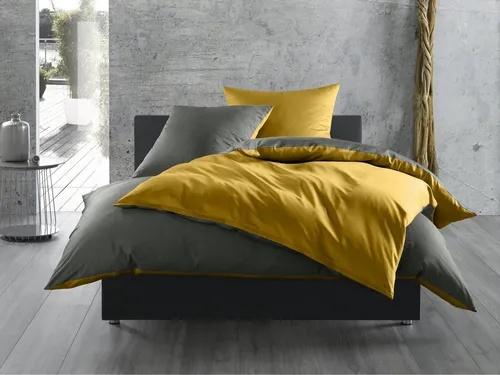 BETTWAESCHE-MIT-STIL Bettwäsche Mako Satin Wendebettwäsche, Mako-Satin, 3 teilig