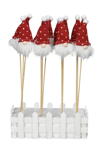 Blumenstecker Nikolaus Weihnachtsmann (2er Set) - Weihnachtsdeko, Pflanzstecker