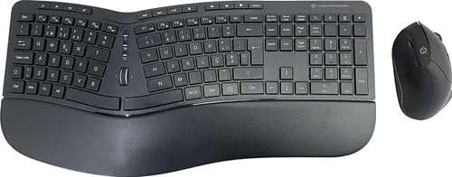 CONCEPTRONIC Wireless Keyboard + Mouse Set - Ergonomisches Design mit portugiesischem Layout - Maus-Tastatur-Sets mit ergonomischem Design für komfortables Tippen und Arbeiten, ideal für lange Nutzung.