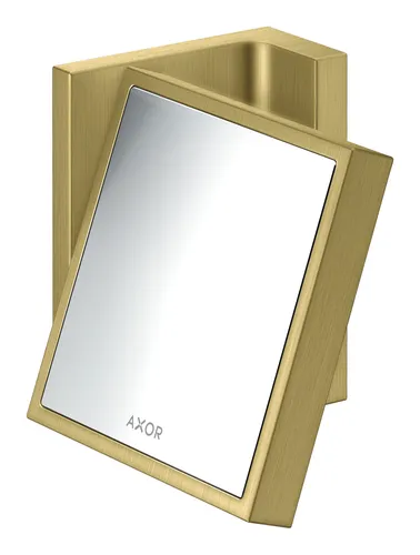 Axor Universal Rectangular Rasierspiegel - Brushed Brass - 42649950 - Eleganter Rasierspiegel in gebürstetem Messing, ideal für stilvolle Badezimmer und perfekte Rasurergebnisse.