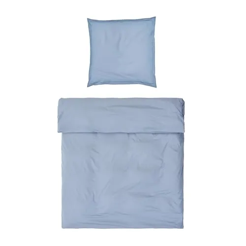 MÖVE Luxury Bettwäsche-Set 155x220 cm + 80x80 cm aus 100% Baumwolle, Light Blue