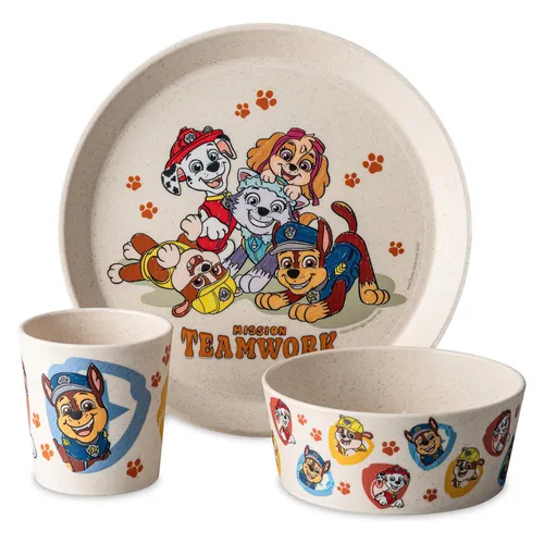 Koziol Paw Patrol Grow Geschirrset - Farbenfrohes Geschirrset mit Paw Patrol Motiven, ideal für Kinder. Robustes Material für den täglichen Gebrauch und leicht zu reinigen.