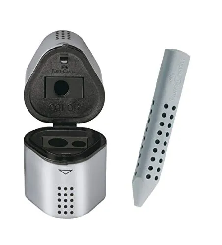 Faber-Castell Dosenspitzer Grip (Dosenspitzer & Radierer, silber/schwarz)