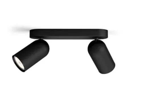 Philips Consumer Pongee 2-Licht-Strahler 2xGU10 IP20 schwarz - Moderne 2-Licht-Deckenleuchte für Innenräume, stilvolles schwarzes Design und energieeffiziente GU10 Leuchtmittel für ein angenehmes Ambiente.