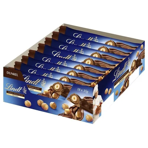 Lindt Nuss Deluxe Ganze Haselnuss Dunkel 18 Riegel je 35g 43,38€/1kg