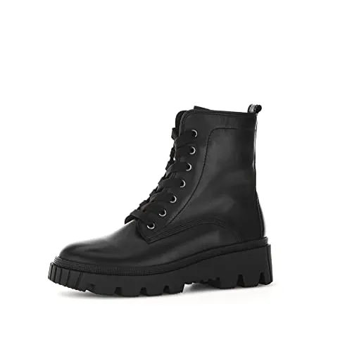 Gabor Damen Combat Boots, Frauen Stiefeletten,Wechselfußbett,Best Fitting,Warmfutter,uebergangsstiefel,warm,schwarz (schwarz),37 EU / 4 UK
