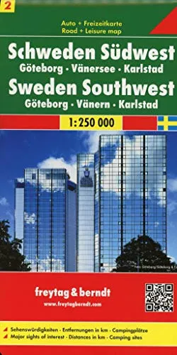 Schweden Südwest - Göteborg - Vänersee - Karlstad, Autokarte 1:250.000