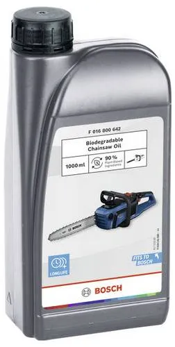 Bosch Professional F016800642 Kettensägenöl - Öl - Biologisch abbaubares Kettenöl, 1 l, für optimale Kettenschmierung unter allen Bedingungen.