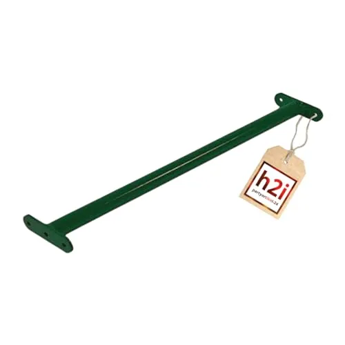h2i Turnstange für Kinder | Reckstange aus Stahl | für Garten & Kinderzimmer | Klimmzugstange Outdoor & Indoor | Stange zum Turnen in Grün | Länge 125 cm