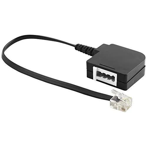 BestPlug 20cm Telefon Kabel Adapter Verteiler Splitter Weiche, RJ11 Stecker männlich auf TAE-F Stecker Buchse Kupplung weiblich, Schwarz