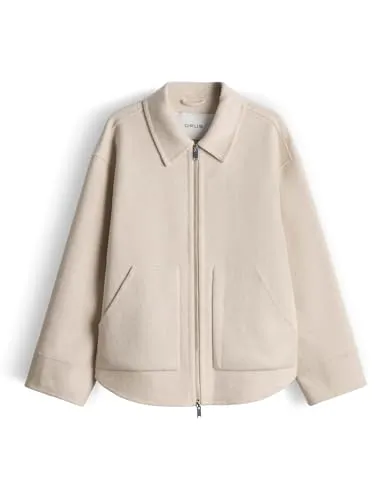 OPUS Damen Jacke HILLVYN | Hochwertige Wollmix Jacke in Größe 42 - Die OPUS HILLVYN Jacke kombiniert modisches Design mit einem angenehmen Tragegefühl. Ideal für einen lässigen Look, bietet sie eine weite Passform und hochwertige Verarbeitung für stilbewusste Frauen.