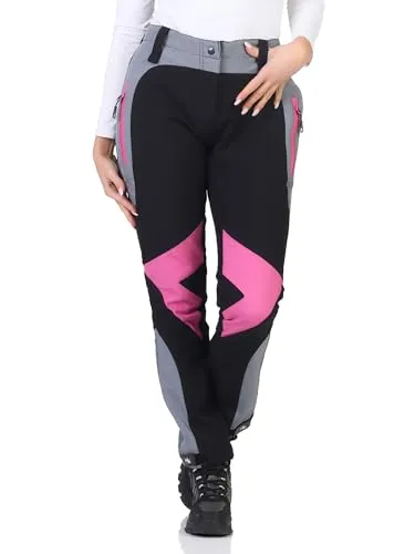 Rock Creek Damen Softshellhose Outdoor Hosen Wanderhose Sporthose Regenhose Damenhosen Outdoorhose Wasserdicht Taschen Softshell Hosen D-484 Schwarz XL