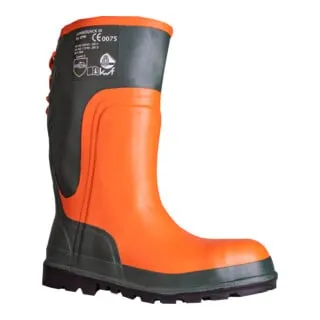 Hase Gummistiefel Lumberjack Unisex, Gr. 45 - Schnittschutz & Komfort - Arbeits- & Schutzkleidung mit KWF-geprüftem Schnittschutzklasse 3, rutschhemmender Sohle und Stahlkappe für Forstarbeiten. Wasserdicht & flexibel für besten Tragekomfort.