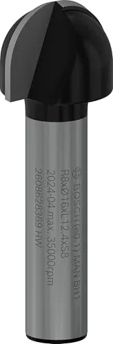 Bosch Accessories Professional Zubehör 2 608 628 369 Hohlkehlfräser 8 mm, R1 8 mm, D 16 mm, L 13 mm, G 45 mm