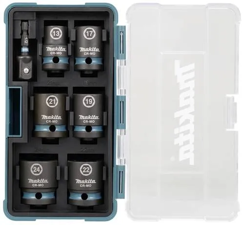 Makita Schlagschrauber-Steckschlüsseleinsatz-Set 7teilig E-16592 - Werkzeug-Set mit 6 robusten 1/2