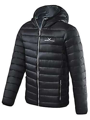 Black Crevice Herren Steppjacke - Wind- & wasserabweisend, Kunstfaserfüllung, Kapuze, schwarz/weiß, Größe 56 - Steppjacken - Hoher Tragekomfort durch elastisches, atmungsaktives Nylon und perfekte Atmungsaktivität, ideal für Outdoor-Aktivitäten.