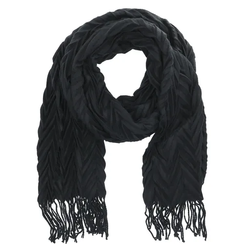 Antonio Damen Winter Schal Cashmera Plissee  schwarz in schwarz von Antonio