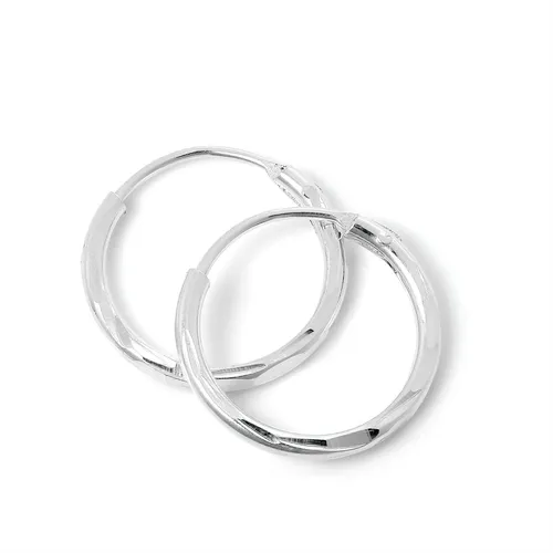 Sterlingsilber Diamantschliff Sleeper 12mm Creolen Ohrringe 925