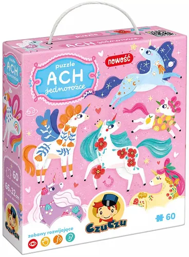 Puzzle 60 elementów. CzuCzu. Ach Jednorożce Bright Junior Media 5902983492405