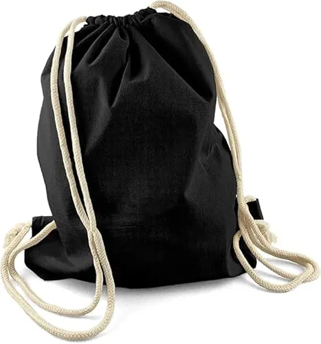 Netuno 5 Stück Baumwollrucksack Schwarz 38x42cm 140g Baumwollbeutel mit Kordelzug Strapazierfähiger Turnbeutel für Alltag Fitness Outdoor Sportbeutel Einkaufstasche Wiederverwendbar Stofftasche