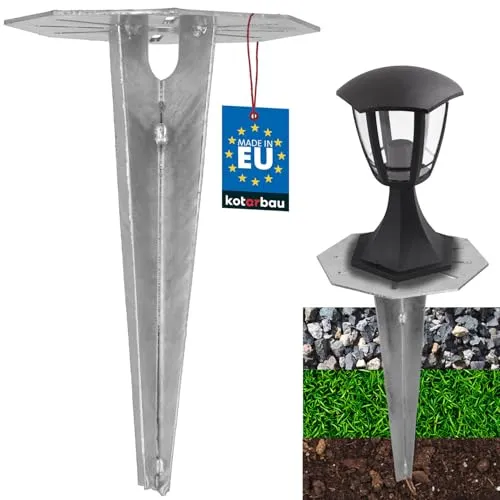 KOTARBAU® Erdspieß Einschlaghülse für Gartenbeleuchtung 190 mm verzinkter Stahl Erdungsspieß Bodenanker Erdanker Einschlagbare Bodenhalterung für Gartenlampen Einschlagbodenhülse Bodenhülse Anker