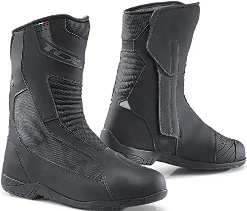 Stiefel EXPLORER.4 GTX - Atmungsaktive und wasserdichte Motorradstiefel - Motorradstiefel für Herren in Größe 41, schwarz. Ideal für alle Jahreszeiten, mit atmungsaktiven und wasserdichten Eigenschaften sowie Knöchelprotektoren für maximalen Schutz.