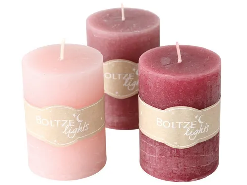 BOLTZE Duftkerze Classic Stumpenkerze sortiert rosa 10cm