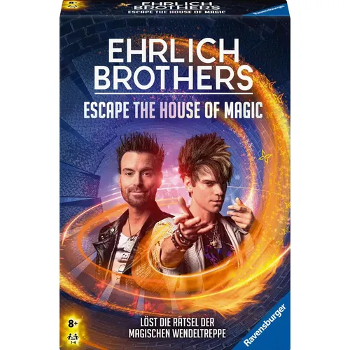 Ehrlich Brothers Escape the House of Magic - Spannendes Gesellschaftsspiel für die ganze Familie - Gesellschaftsspiel ab 8 Jahre, löst gemeinsam 6 herausfordernde Rätsel und findet den Weg aus dem magischen Escape Room!