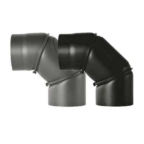 Ofenrohr 150 mm Rauchrohr 2mm Kaminrohr Bogen schwarz grau Abgas Rohr Kamin Knie