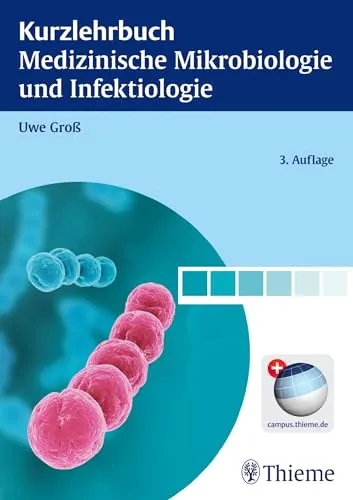 Kurzlehrbuch Medizinische Mikrobiologie und Infektiologie - Lehrbuch für Medizinstudenten, bietet prägnante Informationen und praxisnahe Beispiele zur Mikrobiologie und Infektiologie.