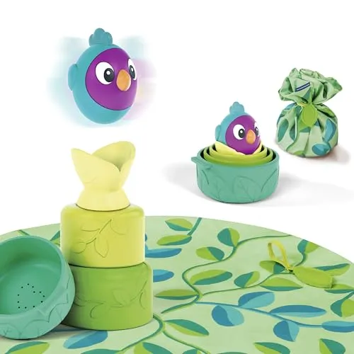 Ravensburger 4857 Play+ Baby-Stapel-Puzzle: Vogelnest, Montessori-Puzzle, Silikon, Saugnapf-Spielzeug für Baby ab 6 Monaten