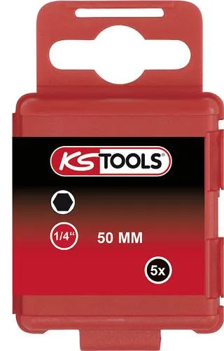 KS Tools 911.3581 Sechskant-Bit Spezialstahl vernickelt E 6.3 5St.