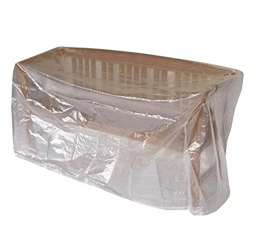 DEGAMO Abdeckhaube Schutzhülle für Gartenbank 3-sitzer 163cm, PE transparent