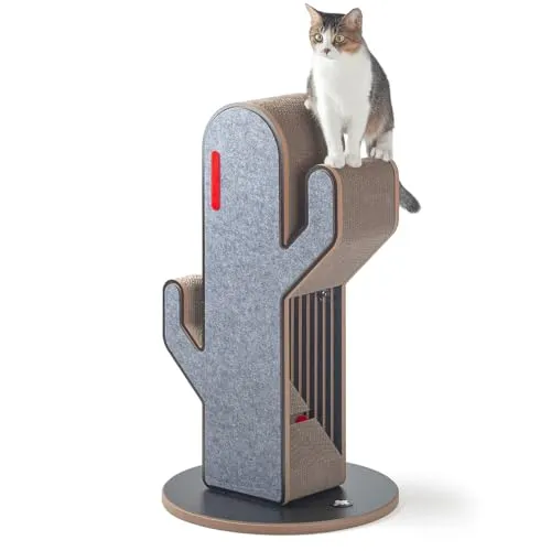 CanadianCat Company Design Kratzmöbel Kaktus - Betten, Decken & Möbel für Katzen – Stilvolles Kaktus-Design mit integrierter Spielschiene für verspielte Katzen und aus robusten Materialien für hohe Stabilität.