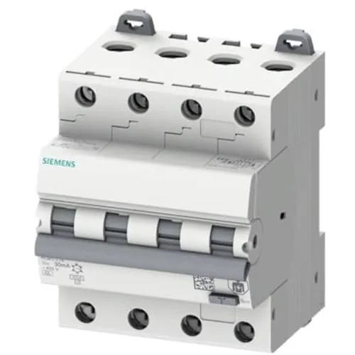 Siemens 5SU13466FP16 FI-Schutzschalter 4-polig 16A - FI/LS-Schalter für den kombinierten Schutz vor Überlast, Kurzschluss und Fehlerströmen, VDE-geprüft, einfacher Anschluss durch Doppelkammerklemmen, ideal für Ihre Sicherheit.