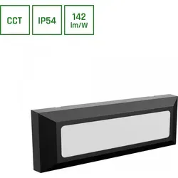 LED Außenwandleuchte Aufputz 6W CCT 230V IP54 Schwarz - Schwarz