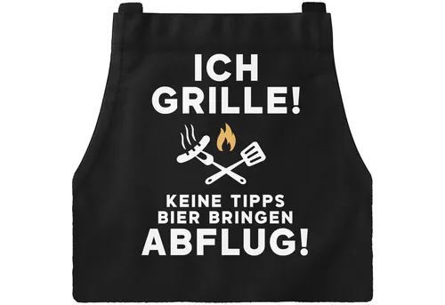 MoonWorks Grillschürze Grillschürze für Männer Spruch Ich grille Keien Tipps Kochschürze, mit kreativem Aufdruck