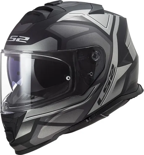 LS2 FF800 Storm II Faster Helm, schwarz-grau-silber, Größe S - Motorradhelm mit kratzfestem Visier und herausnehmbarem, atmungsaktivem Innenfutter für optimalen Komfort und Sicherheit.