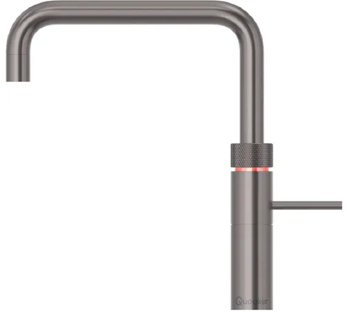 QUOOKER Fusion Square Küchenarmatur mit COMBI+ Reservoir Gunmetal - Moderne Armatur für kochendes, warmes und kaltes Wasser. Inklusive 7 Liter COMBI+ Reservoir, das sofort heißes Wasser liefert und Wasserverschwendung reduziert.