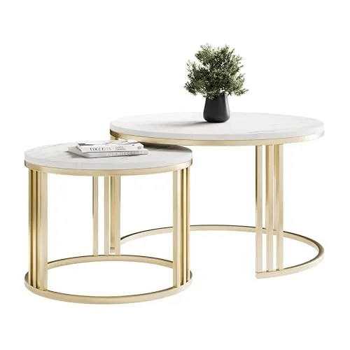 Lookway Couchtisch, Weiß, Metall, 70x49 cm – Moderner Wohnzimmertisch